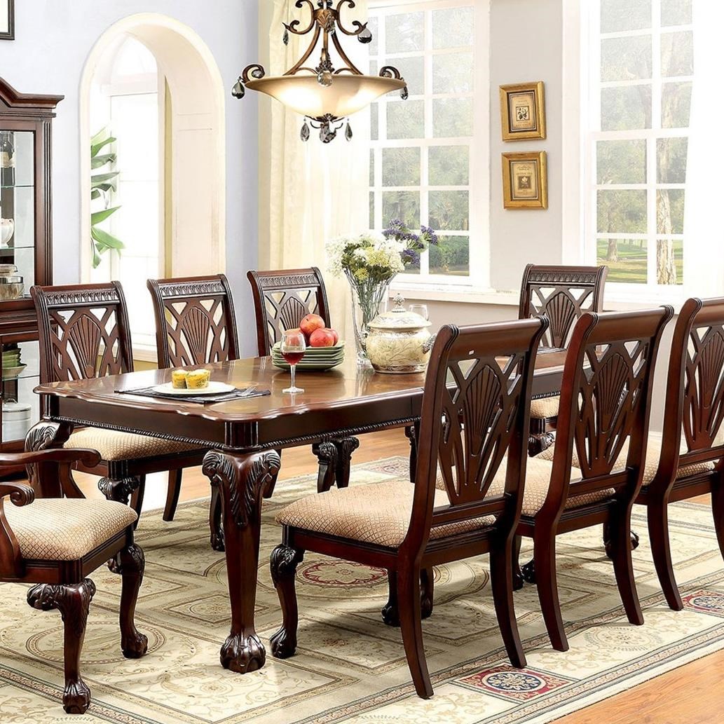 Traditional dining sales table and chairs